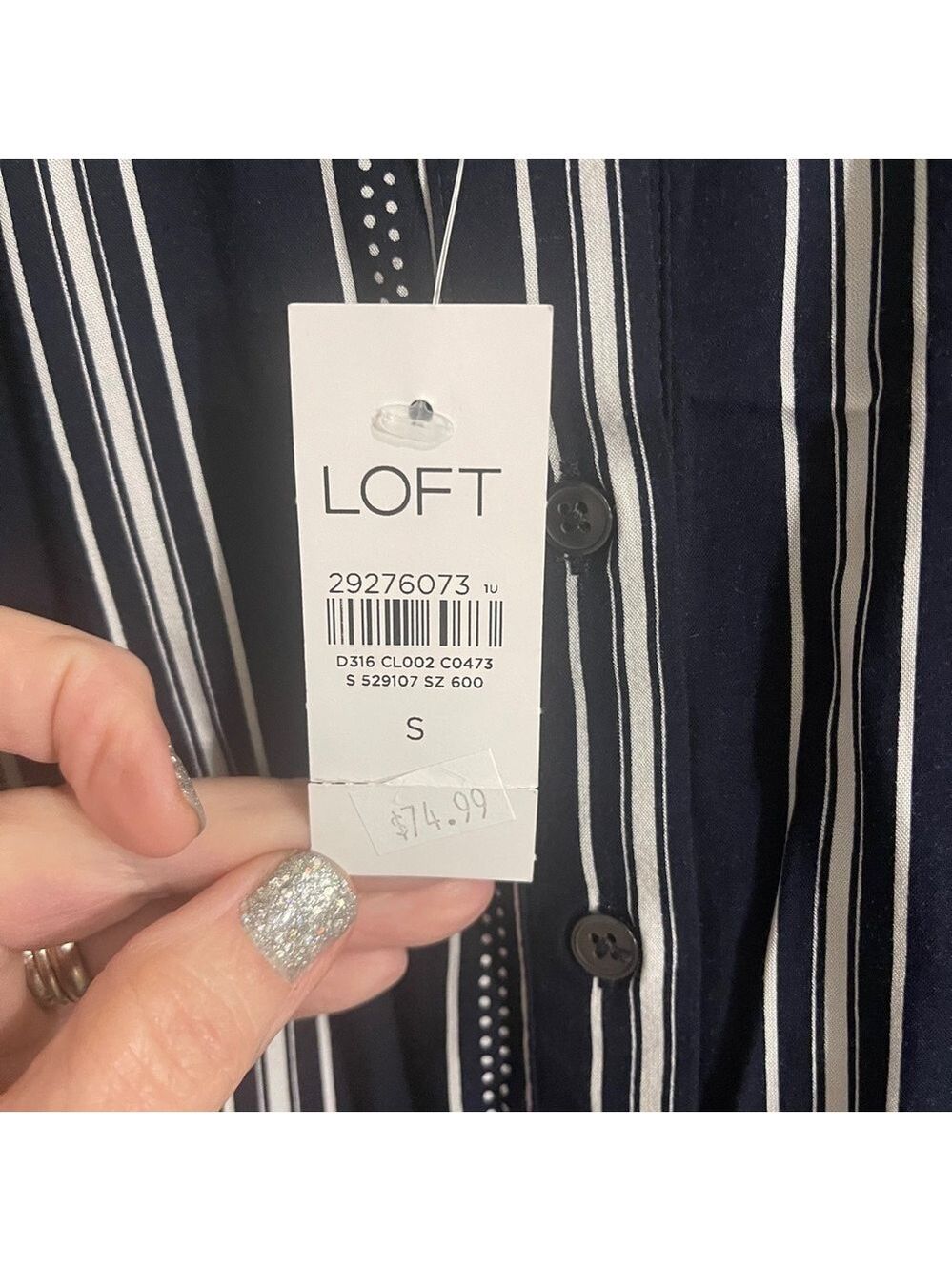 LOFT Navy and White Striped Dress - Picture 6 of 6